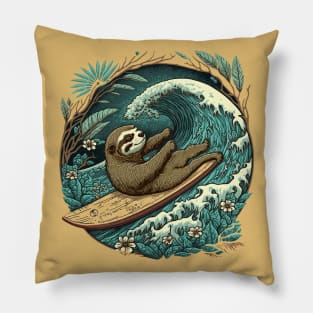 Surfin Sloth Pillow