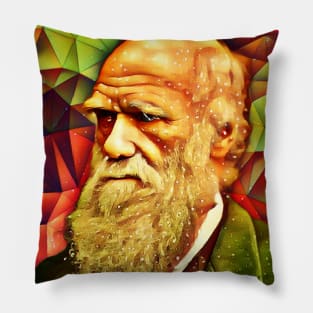 Charles Darwin Snow Portrait | Charles Darwin Artwork 9 Pillow
