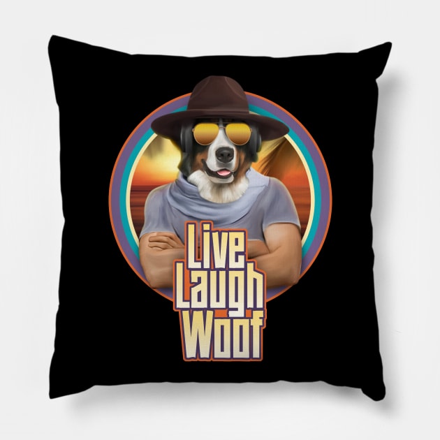 Live laugh woof Pillow by Puppy & cute