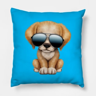 Cute Puppy Dog Wearing Sunglasses Pillow