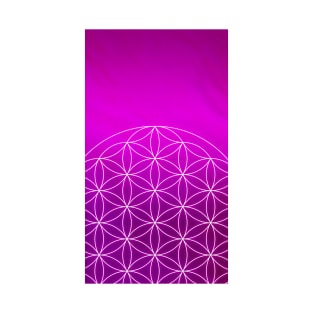 Flower of Life Pattern in Violet Background T-Shirt
