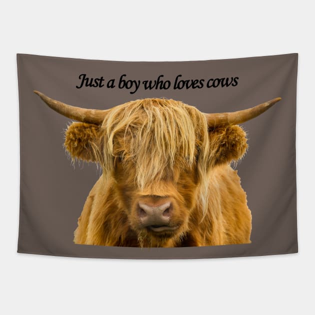 Just a Boy Who Loves Cows Tapestry by Jane Stanley Photography