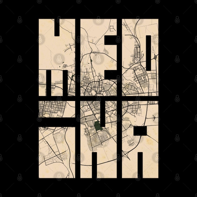 Medina, Saudi Arabia City Map Typography - Vintage by deMAP Studio