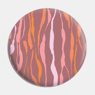 animal print - orange and pink striped tiger-zebra on dark pink background Pin