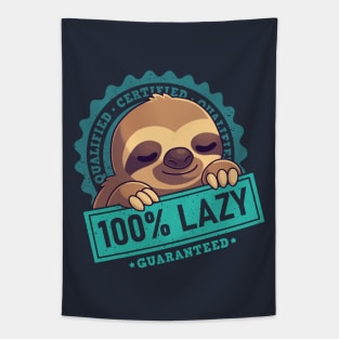 100% Cute Sloth - Lazy Nap Seal Tapestry