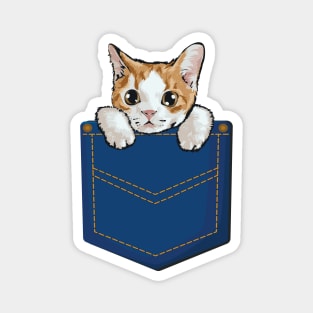 Cute Kitten in Pocket - For Cat Lovers Magnet