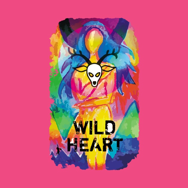 WILD HEART girl portrait in vivid colors by Magic, Art, Patterns, Beauty!