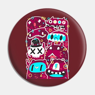 Maroon Doodle FIESTA Pin