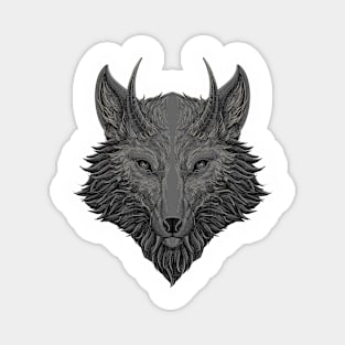 Head of wolf in dark grey Magnet