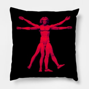 The Vitruvian Man (Red) Pillow