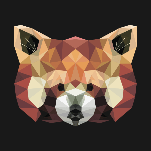 red panda low poly by BrainDrainOnly