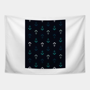 Marine Anchor Pattern - Nautical Blues Tapestry