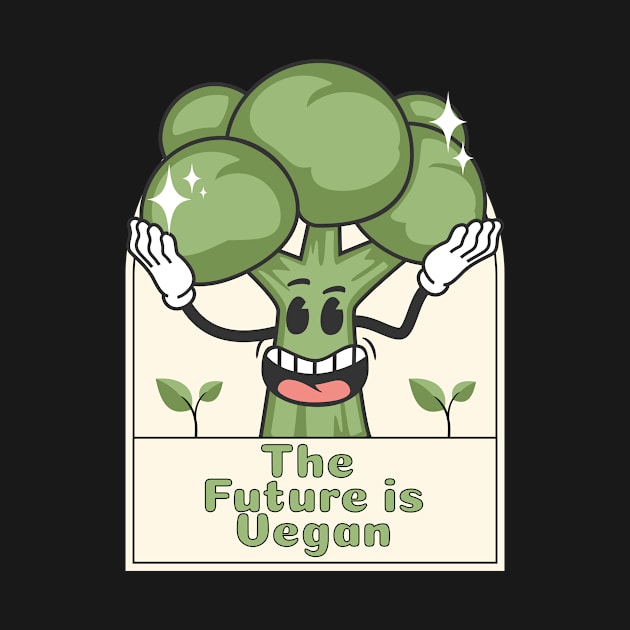 The future is vegan. Illustration with broccoli by KOTYA