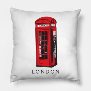 Now You&#39;re Talking in a Red London Telephone Box Pillow