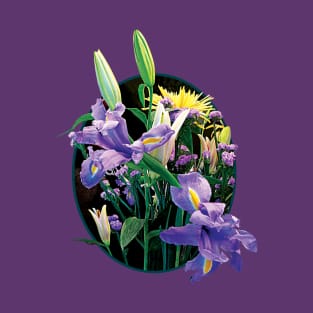 Irises - Bouquet with Japanese Irises T-Shirt