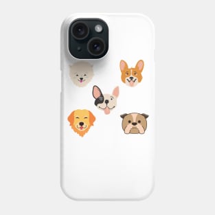colorful dog faces design Phone Case