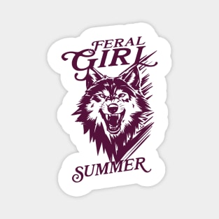 Feral Girl Summer Wolf Magnet