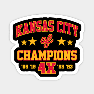 Super Bowl Champions 4x Kansas City Chiefs Magnet