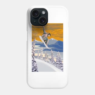 Retro style Snowboard poster art Phone Case