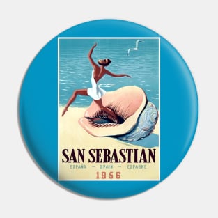 San Sebastian Spanish Travel and Tourism Advertising Resort Print Pin