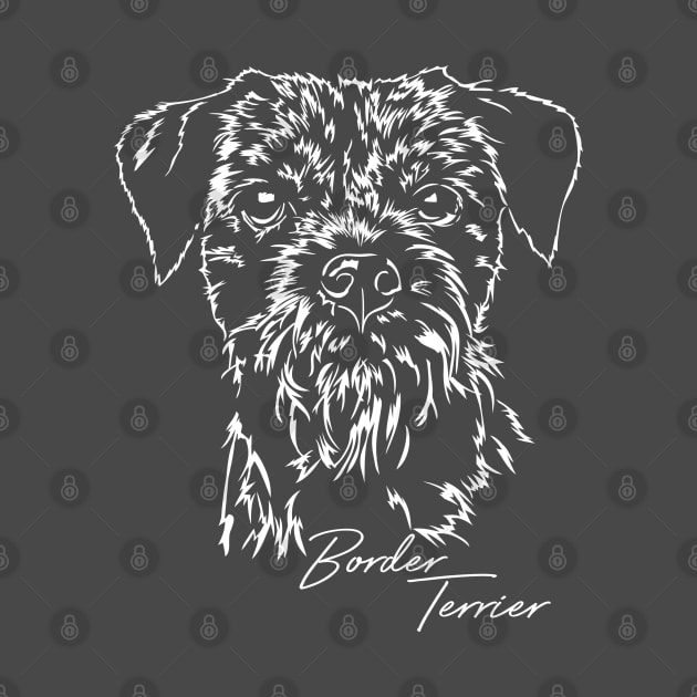 Border Terrier dog lover dog portrait by wilsigns