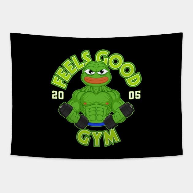 Feels Good Gym Tapestry by Woah_Jonny