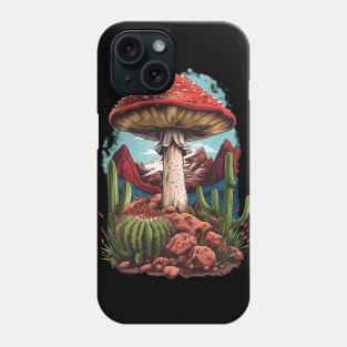 A fly agaric grows among rocks and cacti. Phone Case
