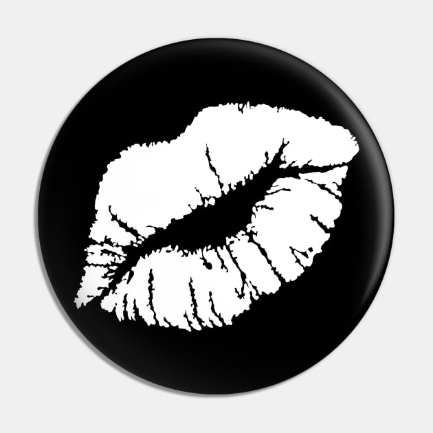 KISSING LIPS-WHITE Pin by SELcustoms