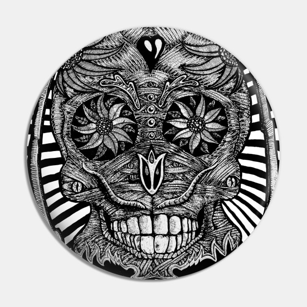 Mexican skull, day of the dead cinco de mayo Mexico Sugar Pin by miskel