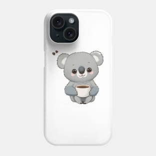 cute koala bear with coffee Phone Case