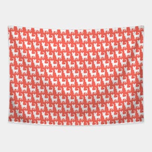 Chihuahua silhouette print (mini) coral Tapestry