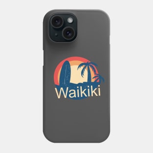 Waikiki Honolulu Hawaii Surfing Paradise Sunrise Tropical Design Phone Case