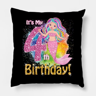 Kids 4 Year Old (It'S My 4Th Birthday) Mermaid Outfit Pillow