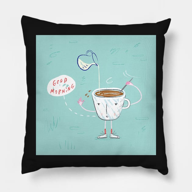 Coffee Buzz Pillow by sonhouse5