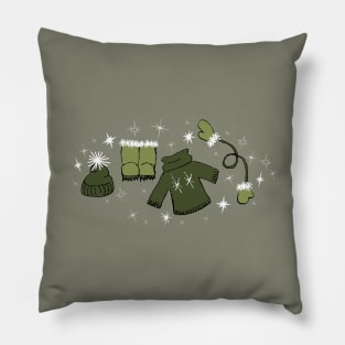 Winter weather snow lover gear cartoon illustration Pillow