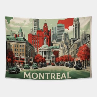 Montreal Canada Vintage Poster Tourism Tapestry