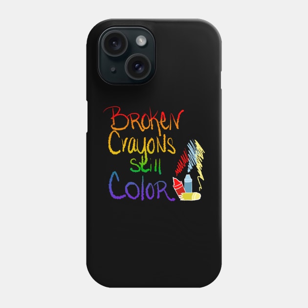 Broken Crayons Still Color inspirational rainbow Phone Case by MGuyerArt