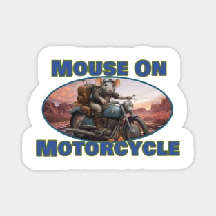 Mouse on Motorcycle Magnet