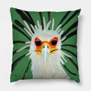 Cool African Secretary Bird Pillow