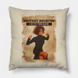 Vintage Old Paper 80s Style Whitney Houston Pillow