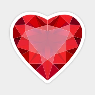 Red Faceted Heart Gemstone Magnet