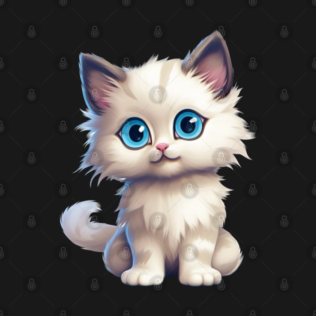 Cute Ragdoll Kitten with Big Blue Eyes by EpicFoxArt