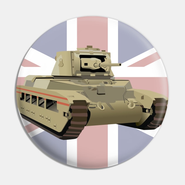 Matilda II WW2 British Tank Pin by NorseTech