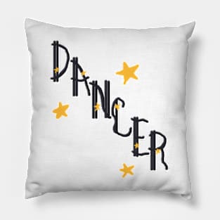 "DANCER" Retro Glamour Lettering Pillow