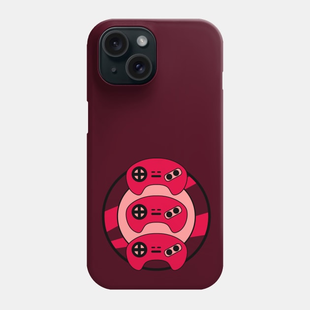 Red Triple Controller Phone Case by jaysxtremegaming