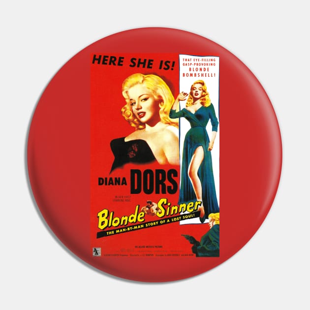 Classic 50's Exploitation Movie Poster - Blonde Sinner Pin by Starbase79
