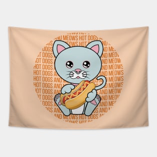 All I Need is hot dogs and cats, hot dogs and cats, hot dogs and cats lover Tapestry