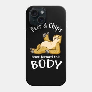 Sloth Funny Beer & Chips Belly Dad Body Men Gifts Phone Case