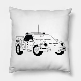 Ford RS200 Black Outline Pillow