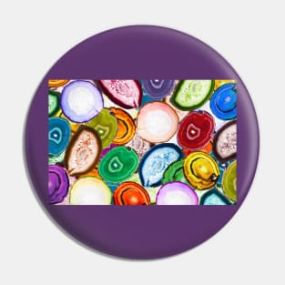 Colorful mosaic made of backlit agate stones Pin